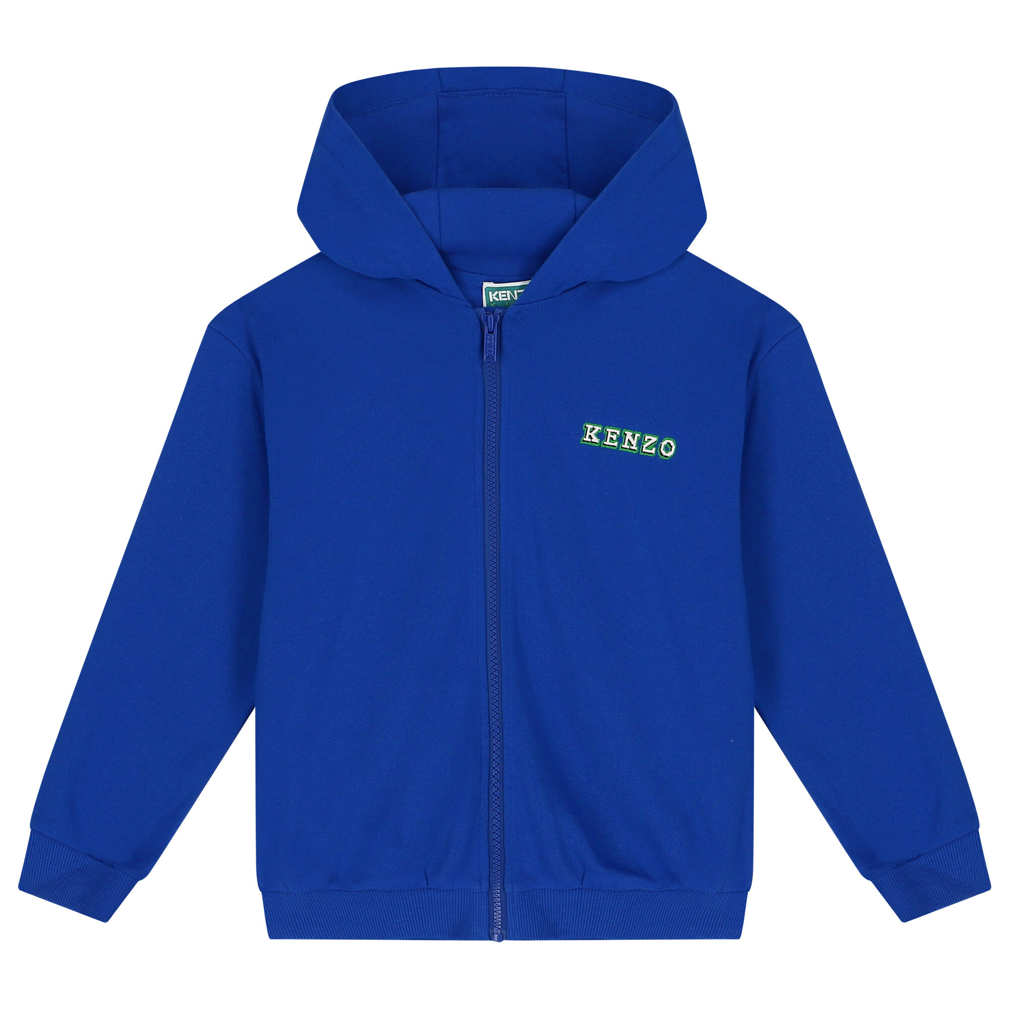 KENZO KIDS Boys Blue Logo Hooded Zip Up Top Junior Couture UK